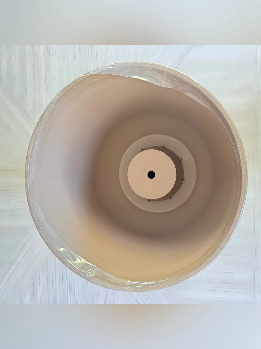 Vigoro Thatcher Medium Beige Round Planter 11.3” Plastic Pot w/ Drainage Hole